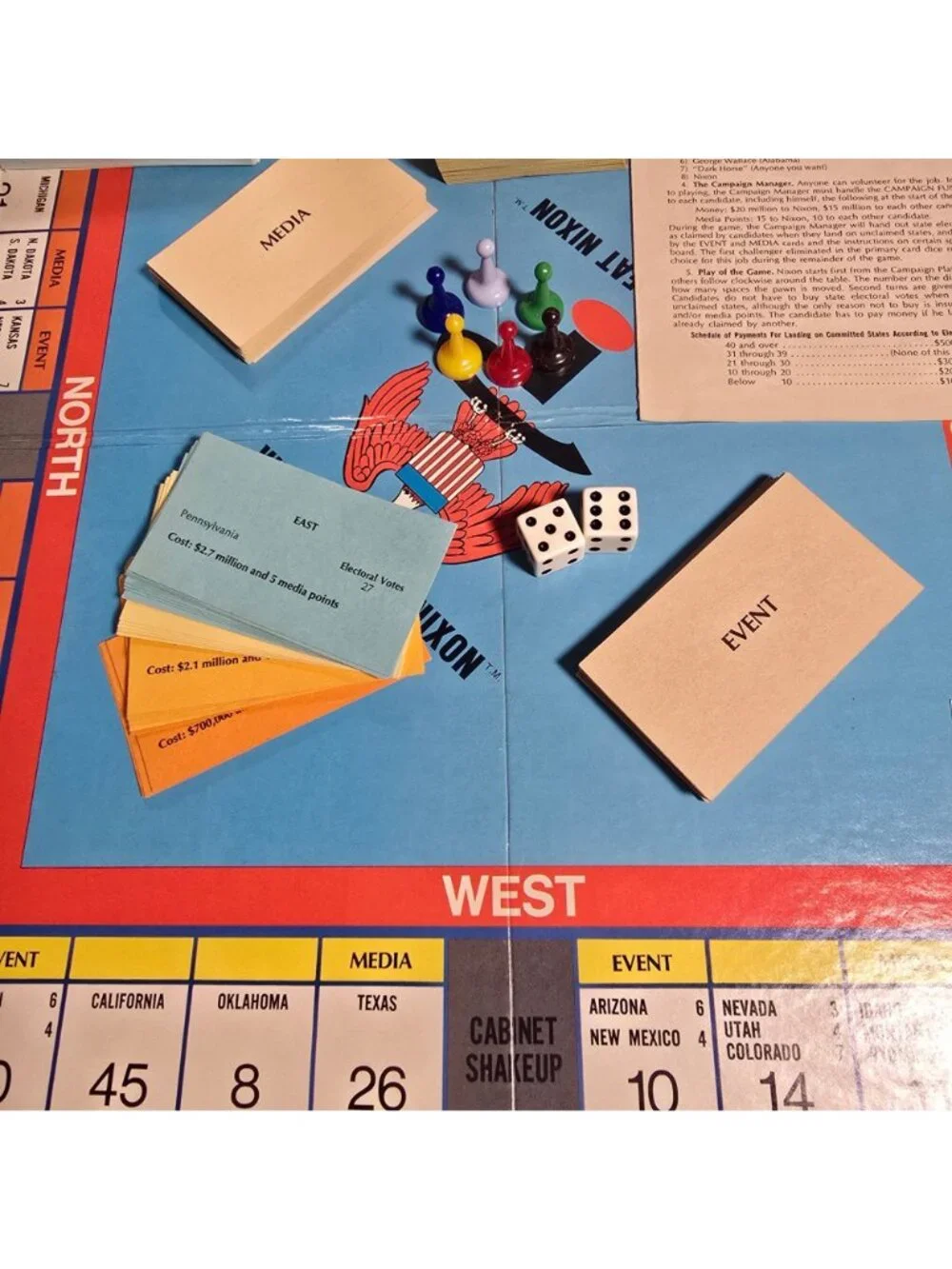 Who Can Beat Nixon? 1971 Vintage Political Strategy Board Game By Harrison-Blain